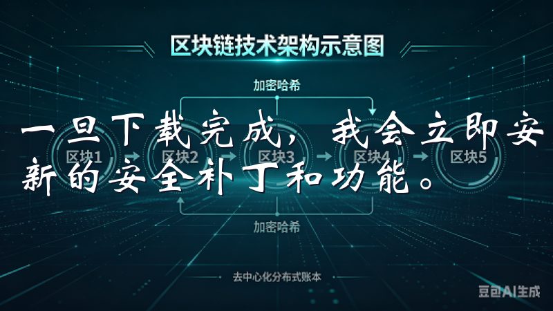 一旦下载完成，我会立即安装并更新到最新版本，以确保获得最新的安全补丁和功能。