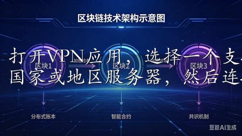 打开VPN应用，选择一个支持下载欧易OKEx交易APP的国家或地区服务器，然后连接。