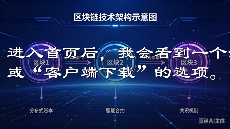 进入首页后，我会看到一个清晰的界面，顶部通常会有“下载”或“客户端下载”的选项。