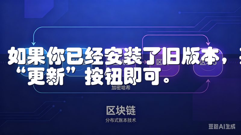 如果你已经安装了旧版本，系统通常会自动提示更新，只需点击“更新”按钮即可。