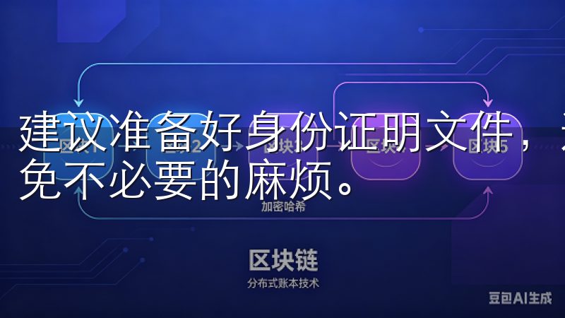 建议准备好身份证明文件，这将帮助你后续的身份验证过程中避免不必要的麻烦。