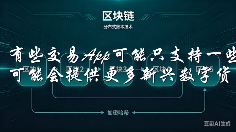 有些交易App可能只支持一些主流的数字货币，而较小的平台可能会提供更多新兴数字货币的交易机会。