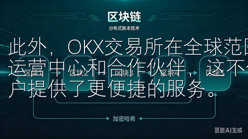 此外，OKX交易所在全球范围内进行了广泛的布局，设有多个运营中心和合作伙伴，这不仅提升了平台的国际影响力，也为用户提供了更便捷的服务。