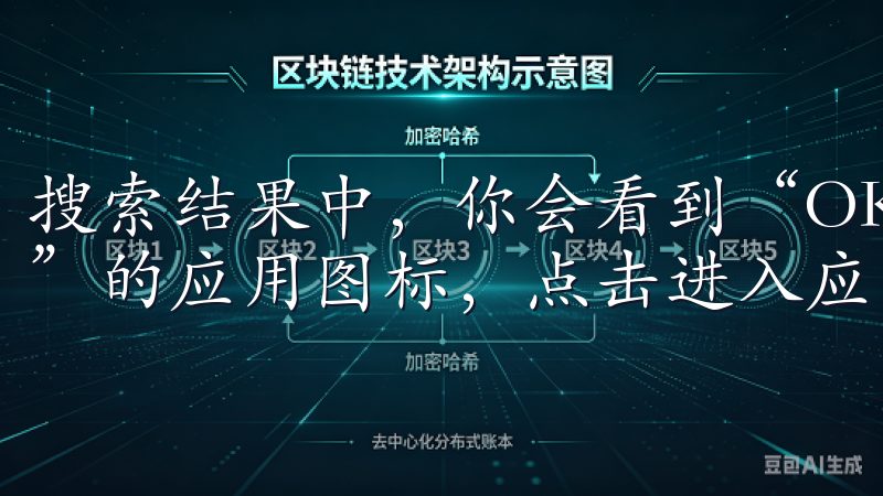 搜索结果中，你会看到“OKEX - 买卖比特币等加密货币”的应用图标，点击进入应用详情页。
