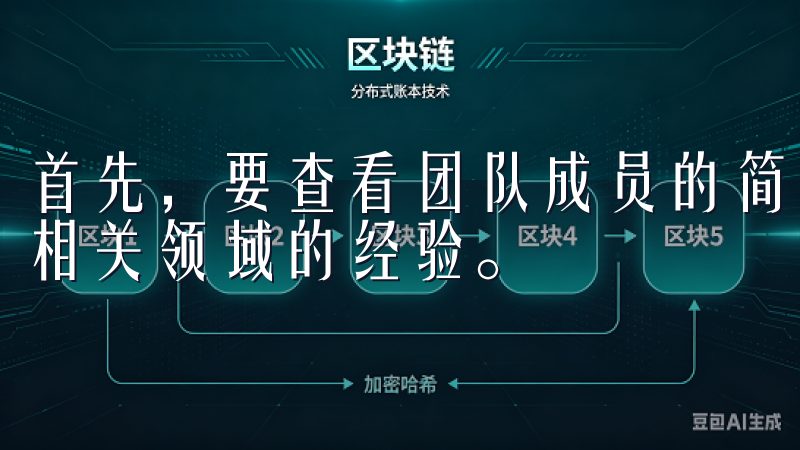 首先，要查看团队成员的简历，了解他们在区块链、金融科技或相关领域的经验。