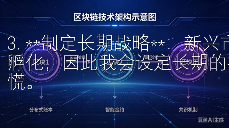 3. **制定长期战略**：新兴市场的机会往往需要时间来孵化，因此我会设定长期的投资目标，避免因短期波动而产生恐慌。