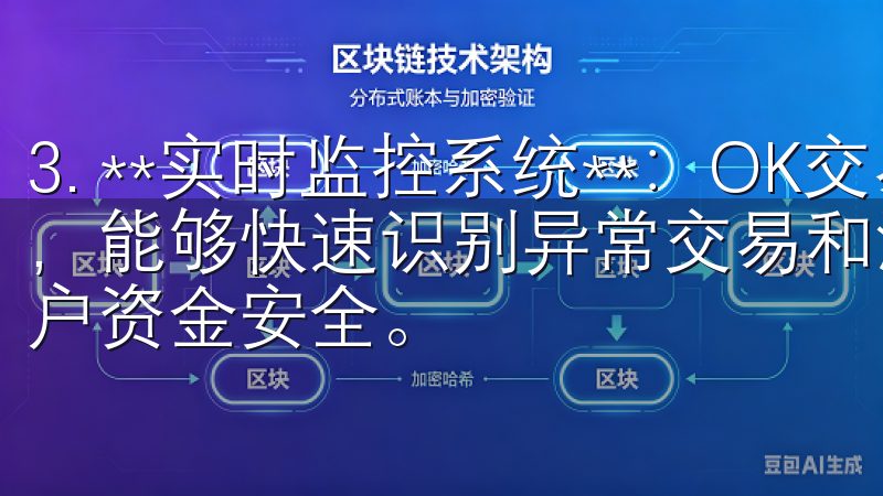 3. **实时监控系统**：OK交易所建立了实时监控系统，能够快速识别异常交易和潜在攻击，并采取相应措施以确保用户资金安全。