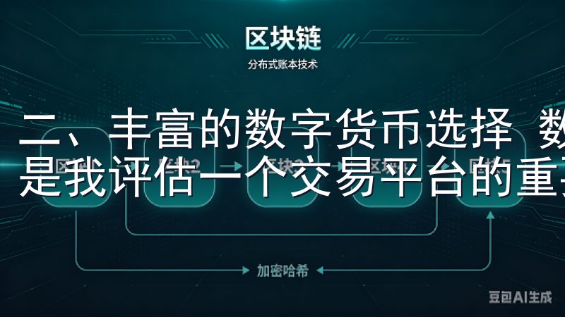 二、丰富的数字货币选择 数字货币投资中，多样化的货币选择是我评估一个交易平台的重要标准。