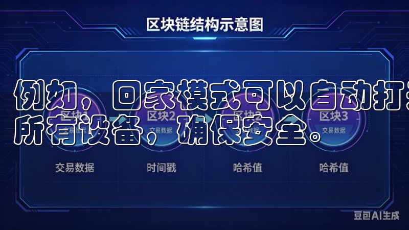 例如，回家模式可以自动打开灯光和空调，离家模式则可以关闭所有设备，确保安全。