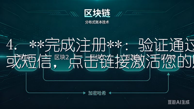 4. **完成注册**：验证通过后，您将收到注册确认邮件或短信，点击链接激活您的账户。