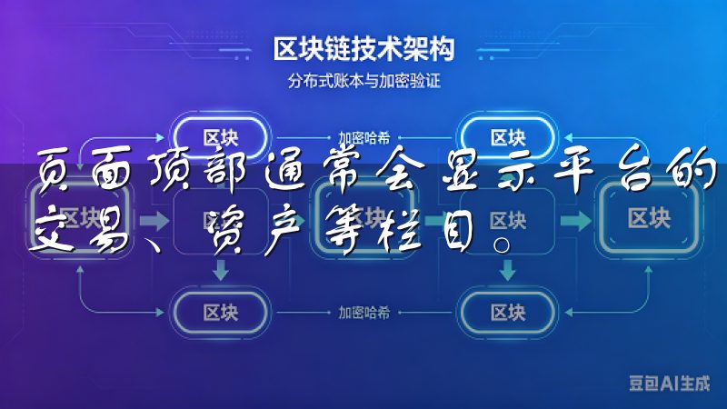 页面顶部通常会显示平台的标志和导航菜单，包括首页、行情、交易、资产等栏目。