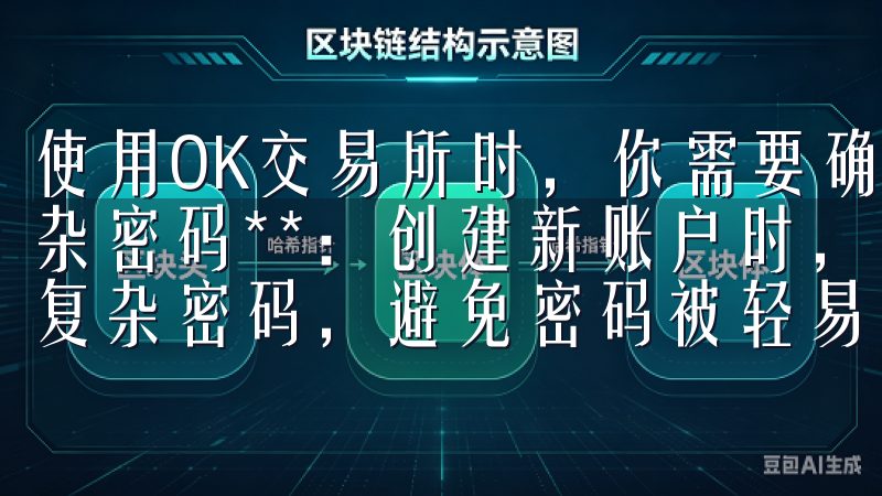 使用OK交易所时，你需要确保以下几点： 1. **使用复杂密码**：创建新账户时，务必使用包含字母、数字和符号的复杂密码，避免密码被轻易猜测。