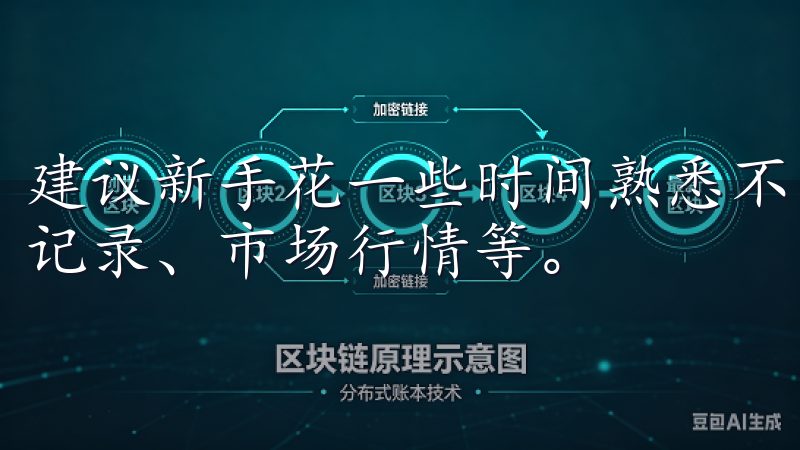 建议新手花一些时间熟悉不同的功能模块，例如账户余额、交易记录、市场行情等。