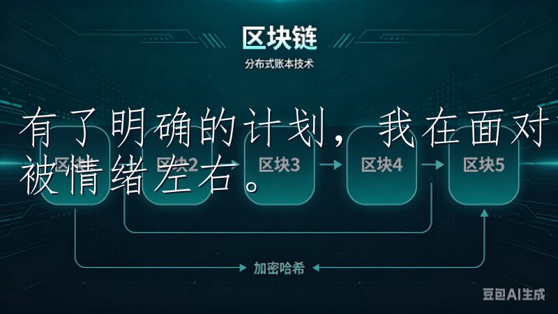 有了明确的计划，我在面对市场波动时就能保持冷静，不会轻易被情绪左右。