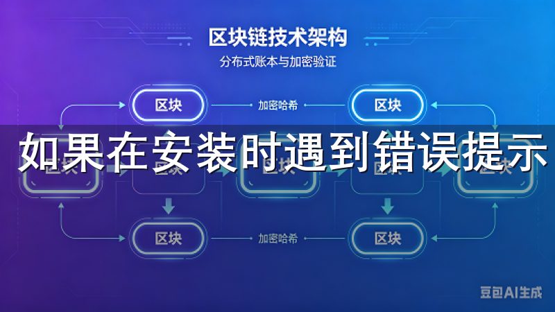 如果在安装时遇到错误提示，首先检查网络连接是否正常。