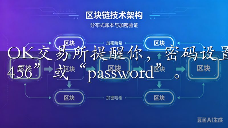 OK交易所提醒你，密码设置要避免使用简单组合，如“123456”或“password”。