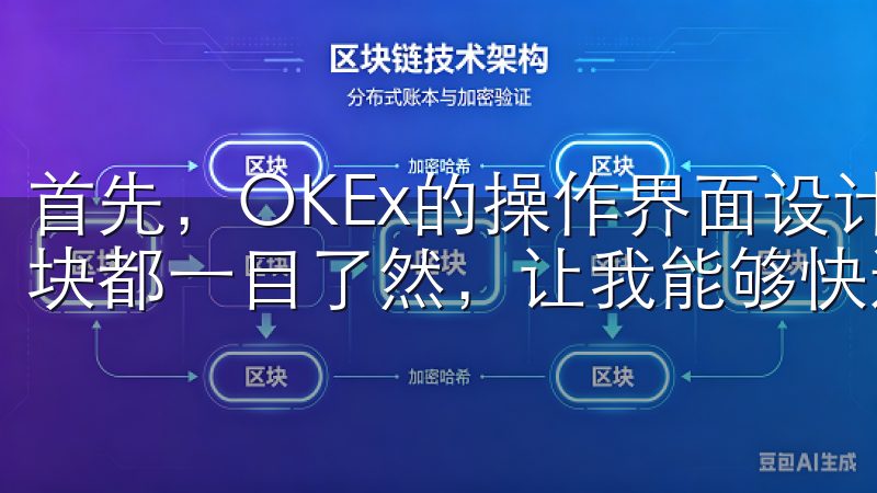 首先，OKEx的操作界面设计得非常简洁明了，所有的功能模块都一目了然，让我能够快速找到自己需要的功能。