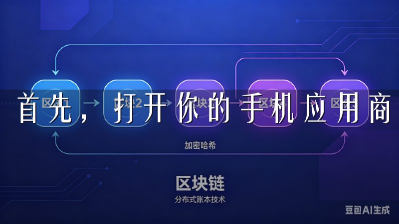 首先，打开你的手机应用商店。