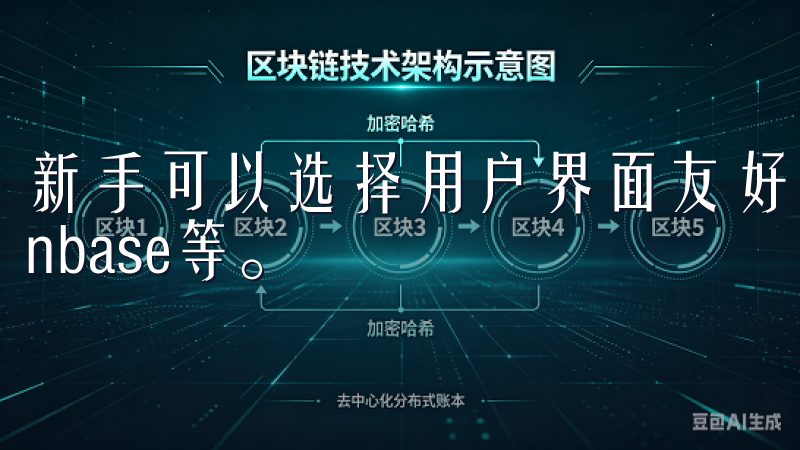 新手可以选择用户界面友好、交易功能简单的平台，比如Coinbase等。