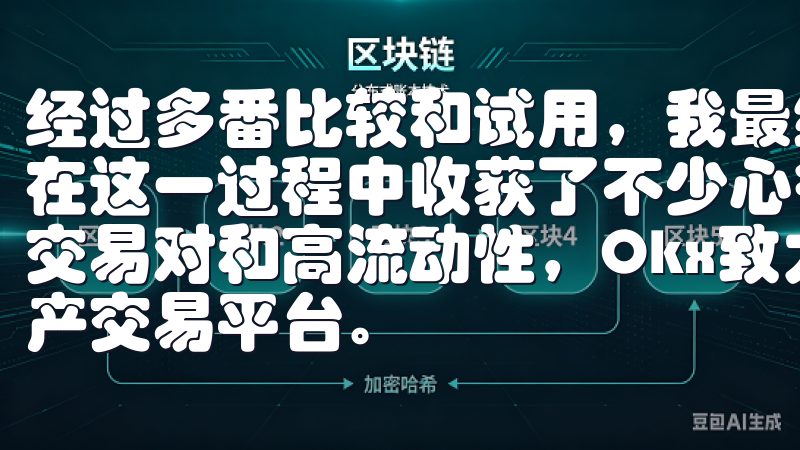 经过多番比较和试用，我最终选择了欧意数字货币交易平台，并在这一过程中收获了不少心得体会凭借先进的交易技术、多样的交易对和高流动性，Okx致力于为全球用户打造可靠的数字资产交易平台。