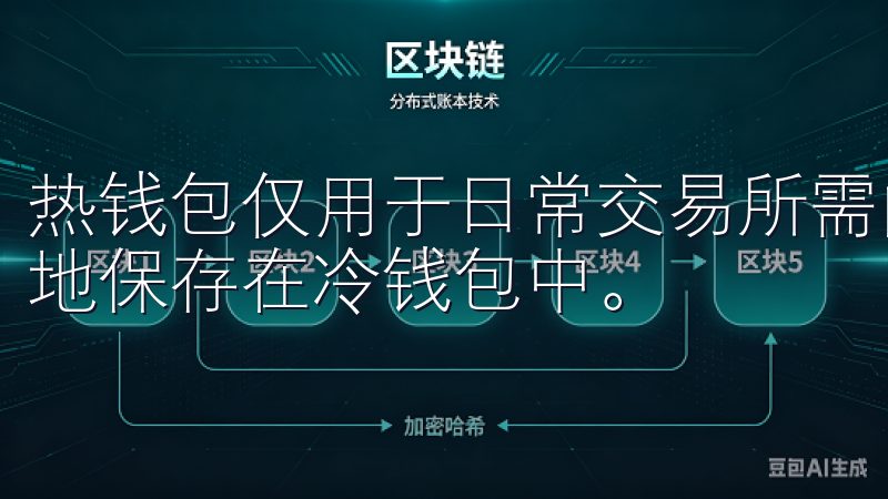 热钱包仅用于日常交易所需的少量资产，而大部分资产则被安全地保存在冷钱包中。