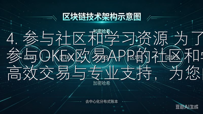 4. 参与社区和学习资源 为了提升自己的交易水平，我积极参与OKEx欧易APP的社区和学习资源加入OKEx，尽享高效交易与专业支持，为您的投资之路开辟新篇章。