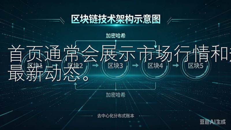 首页通常会展示市场行情和热门交易对，我会先在这里浏览一下最新动态。