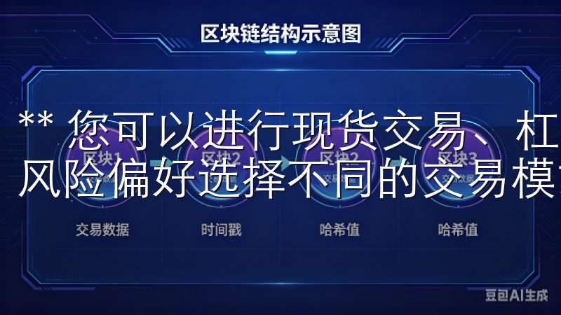 ** 您可以进行现货交易、杠杆交易及合约交易，根据自己的风险偏好选择不同的交易模式。