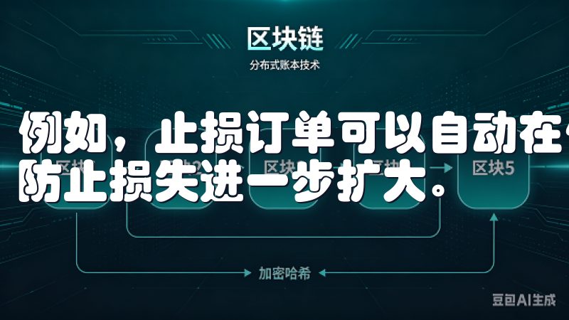 例如，止损订单可以自动在价格达到你设定的水平时卖出资产，防止损失进一步扩大。