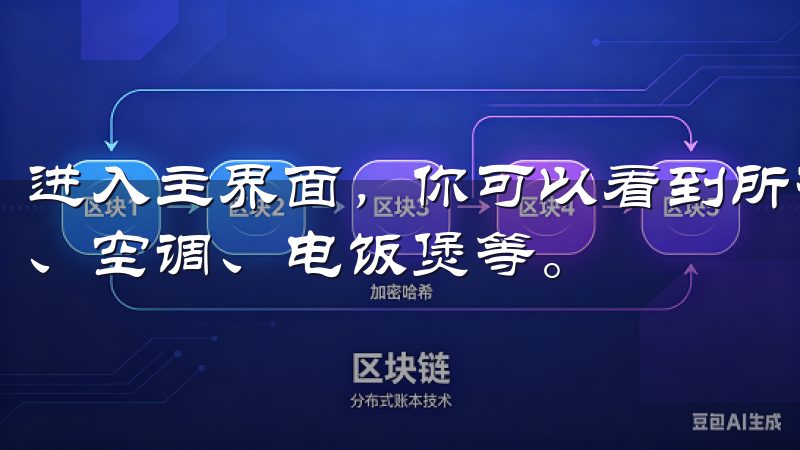 进入主界面，你可以看到所有已连接的智能家居设备，如智能灯、空调、电饭煲等。