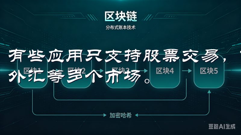 有些应用只支持股票交易，而有些则能够支持数字货币、期货、外汇等多个市场。