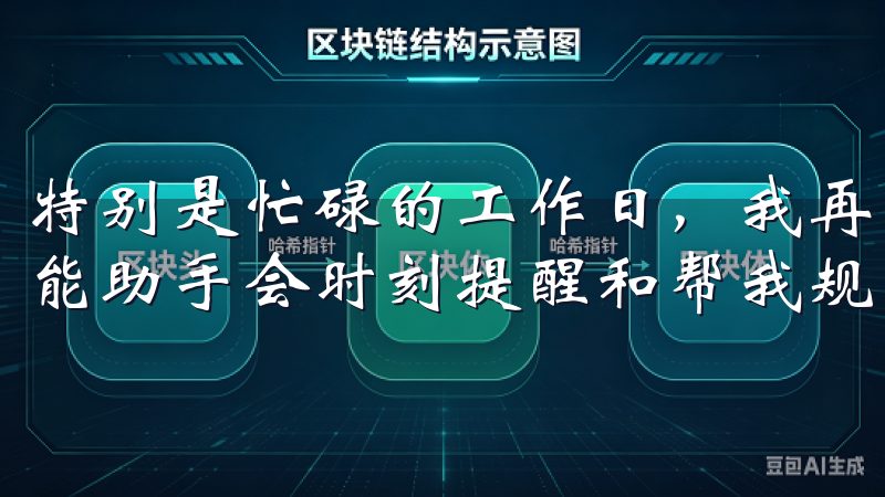 特别是忙碌的工作日，我再也不担心忘记某些琐事，因为这个智能助手会时刻提醒和帮我规划，让我的生活井然有序。