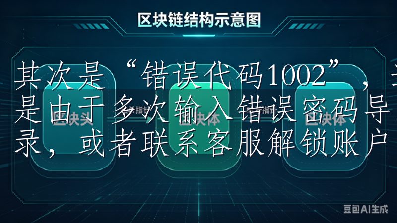 其次是“错误代码1002”，这是因为你的账户被锁定，可能是由于多次输入错误密码导致的，建议等待一段时间后再尝试登录，或者联系客服解锁账户。
