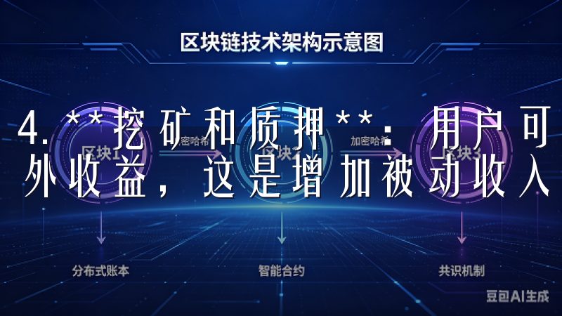 4. **挖矿和质押**：用户可以将资产进行质押，获取额外收益，这是增加被动收入的好方式。
