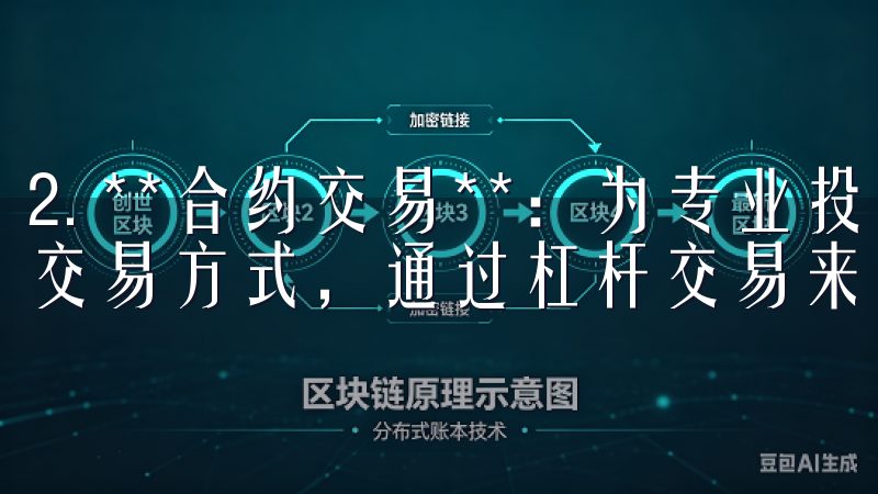 2. **合约交易**：为专业投资者提供更高风险和收益的交易方式，通过杠杆交易来放大收益。
