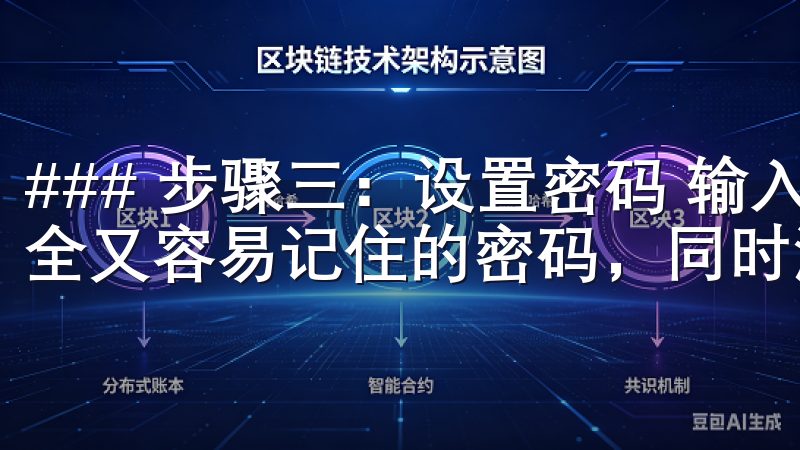 ### 步骤三：设置密码 输入你的密码，建议设置一个既安全又容易记住的密码，同时满足平台的安全要求。