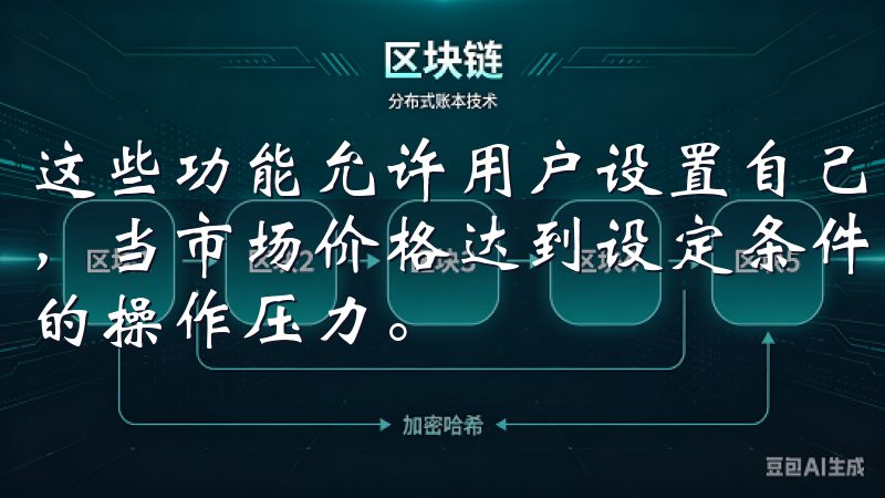 这些功能允许用户设置自己的交易策略，例如设定止损和止盈点，当市场价格达到设定条件时，系统会自动执行交易，减少用户的操作压力。