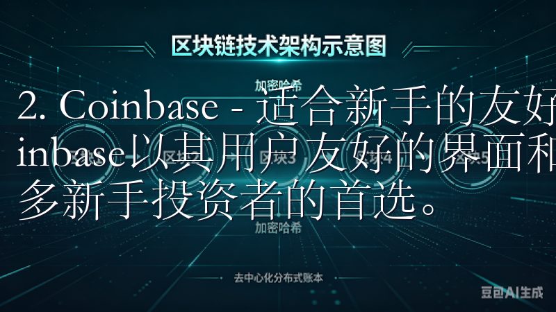 2. Coinbase - 适合新手的友好交易平台 Coinbase以其用户友好的界面和强大的安全性而著称，是许多新手投资者的首选。