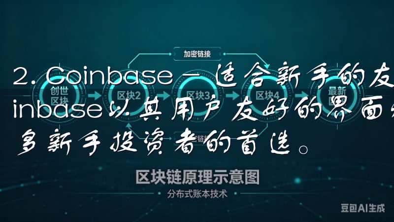 2. Coinbase - 适合新手的友好交易平台 Coinbase以其用户友好的界面和强大的安全性而著称，是许多新手投资者的首选。