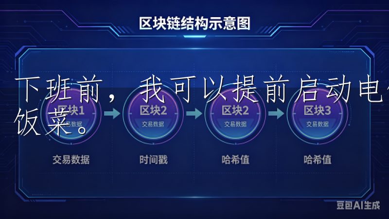 下班前，我可以提前启动电饭煲，这样回到家就能吃到热腾腾的饭菜。