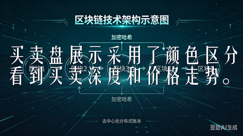 买卖盘展示采用了颜色区分和条形图表示，用户可以一目了然地看到买卖深度和价格走势。