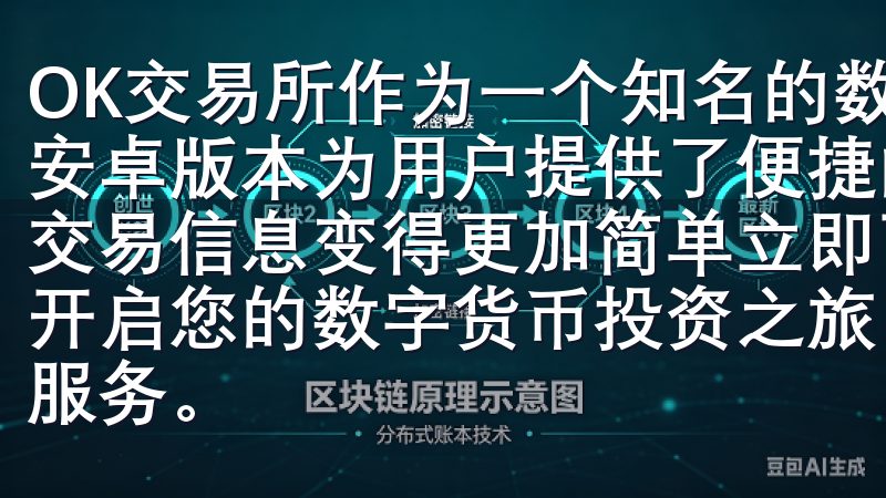 OK交易所作为一个知名的数字资产交易平台，其官方APP的安卓版本为用户提供了便捷的交易体验，使得获取最新数字货币交易信息变得更加简单立即下载OKEX交易所APP最新版，开启您的数字货币投资之旅，体验领先的交易技术和优质的客户服务。