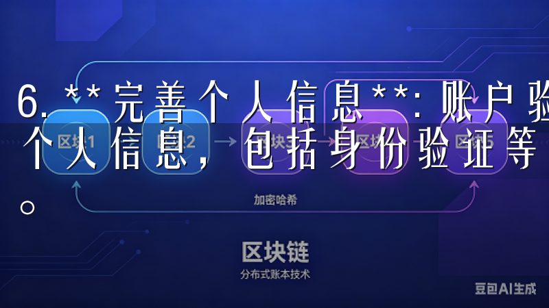 6. **完善个人信息**: 账户验证后,可以登录并完善个人信息,包括身份验证等资料,这通常是为了确保交易的安全。