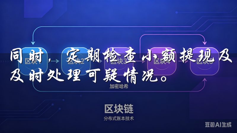 同时，定期检查小额提现及交易记录，确保账户没有异常活动，及时处理可疑情况。