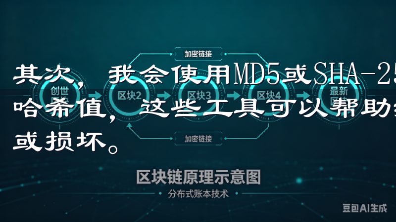 其次，我会使用MD5或SHA-256校验工具来验证文件的哈希值，这些工具可以帮助我确认文件在传输过程中没有被篡改或损坏。