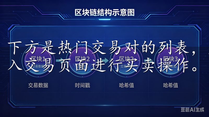下方是热门交易对的列表，点击任意一个交易对，我可以立即进入交易页面进行买卖操作。