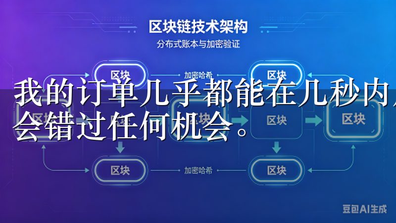 我的订单几乎都能在几秒内成交，这让我在快速变化的市场中不会错过任何机会。