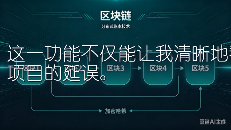这一功能不仅能让我清晰地看到各项工作的进度，还能有效避免项目的延误。